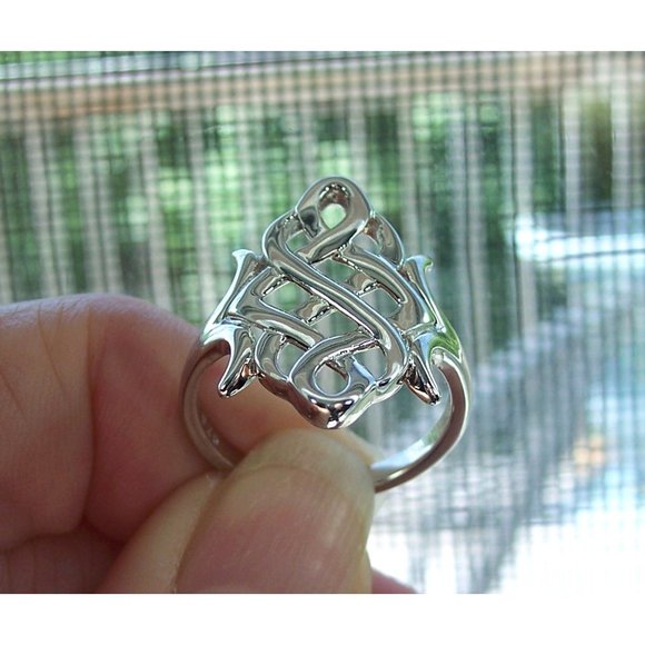 925 STERLING SILVER Large Celtic Irish Endless Knot Ring - Picture 6 of 16